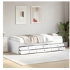 Image de Lit de Jour avec Tiroirs, Canapé-lit avec Rangement, Lit d'Invité, Meuble de Salon Chambre à Coucher, Moderne, Blanc 3280888