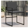 Image de Chaises de jardin et coussins lot de 4 noir acier et textilène, siège de jardin, chaise de patio, chaise à manger de 4008584