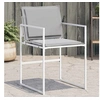 Image de Chaises de jardin avec coussins lot de 4 blanc acier/textilène, siège de jardin, chaise de patio, chaise à manger de 4008587