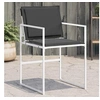 Image de Chaises de jardin avec coussins lot de 4 blanc acier/textilène, siège de jardin, chaise de patio, chaise à manger de 4008590