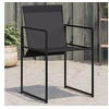 Image de Chaises de jardin 4 pcs noir acier et textilène, siège de jardin, siège d'extérieure, chaise d'extérieur, assise de 4008593