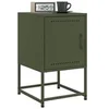 Image de Tables de chevet 2 pcs noir vert olive 36x39x60,5 cm acier, armoire, armoire latérale, support de téléphone, table de 846455