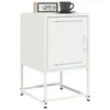Image de Tables de chevet 2 pcs blanc 36x39x60,5 cm acier, armoire, armoire latérale, support de téléphone, table de chevet 846457