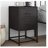 Image de Table de chevet noir 36x39x60,5 cm acier, armoire, armoire latérale, support de téléphone, table de chevet, mobilier 846458