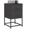 Image de Tables de chevet 2 pcs noir 36x39x60,5 cm acier, armoire, armoire latérale, support de téléphone, table de chevet 846459