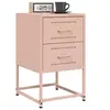 Image de Tables de chevet 2 pcs rose 36x39x60,5 cm acier, armoire, armoire latérale, support de téléphone, table de chevet 846461