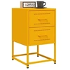Image de Tables de chevet 2 pcs jaune moutarde 36x39x60,5 cm acier, armoire, armoire latérale, support de téléphone, table de 846465