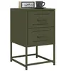 Image de Tables de chevet 2 pcs noir vert olive 36x39x60,5 cm acier, armoire, armoire latérale, support de téléphone, table de 846467