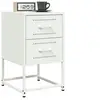 Image de Tables de chevet 2 pcs blanc 36x39x60,5 cm acier, armoire, armoire latérale, support de téléphone, table de chevet 846469