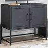 Image de Meuble TV anthracite 68,5x39x60,5 cm acier, support TV, buffet TV, meuble multimédia, banc TV, armoire hifi, centre 846472