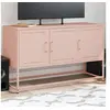 Image de Meuble TV rose 100,5x39x60,5 cm acier, support TV, buffet TV, meuble multimédia, banc TV, armoire hifi, centre de 846477