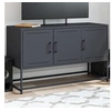 Image de Meuble TV anthracite 100,5x39x60,5 cm acier, support TV, buffet TV, meuble multimédia, banc TV, armoire hifi, centre 846478