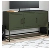 Image de Meuble TV vert olive 100,5x39x60,5 cm acier, support TV, buffet TV, meuble multimédia, banc TV, armoire hifi, centre 846480