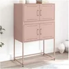 Image de Buffet rose 68,5x38,5x107 cm acier, armoire, armoire latérale, armoire de rangement, armoire, placard, buffet haut, 846483