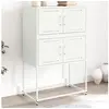 Image de Buffet blanc 68,5x38,5x107 cm acier, armoire, armoire latérale, armoire de rangement, armoire, placard, buffet haut, 846487