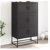 Image de Buffet noir 68,5x38,5x123,5 cm acier, armoire, armoire latérale, armoire de rangement, armoire, placard, buffet haut, 846488