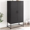 Image de Buffet haut noir 68,5x38,5x123,5 cm acier