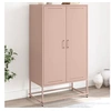 Image de Buffet haut rose 68,5x38,5x123,5 cm acier, buffet, placard, armoire latérale, armoire, armoire de rangement, armoire 846495