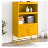 Image de Buffet haut jaune moutarde 68,5x38,5x123,5 cm acier, buffet, placard, armoire latérale, armoire, armoire de 846503