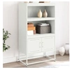 Image de Buffet haut blanc 68,5x38,5x123,5 cm acier, buffet, placard, armoire latérale, armoire, armoire de rangement, armoire 846505