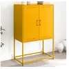 Image de Buffet haut jaune moutarde 68,5x38,5x107 cm acier, buffet, placard, armoire latérale, armoire, armoire de rangement, 846509