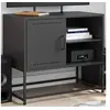 Image de Meuble TV noir 68x39x60,5 cm acier, support TV, buffet TV, meuble multimédia, banc TV, armoire hifi, centre de 846518