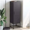 Image de Buffet haut noir 36x39x123 cm acier, buffet, placard, armoire latérale, armoire, armoire de rangement, armoire haute, 846524