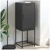 Image de Buffet haut noir 36x39x107 cm acier, buffet, placard, armoire latérale, armoire, armoire de rangement, armoire haute, 846530