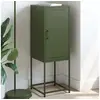 Image de Buffet vert olive 36x39x107 cm acier, buffet, placard, armoire latérale, armoire, armoire de rangement, armoire 846534