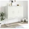 Image de Buffet haut blanc 100,5x39x107 cm acier, buffet, placard, armoire latérale, armoire, armoire de rangement, armoire 846541