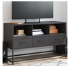 Image de Meuble TV noir 100,5x39x60,5 cm acier, support TV, buffet TV, meuble multimédia, banc TV, armoire hifi, centre de 846542