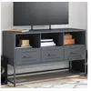 Image de Meuble TV anthracite 100,5x39x60,5 cm acier, support TV, buffet TV, meuble multimédia, banc TV, armoire hifi, centre 846544