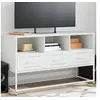 Image de Meuble TV blanc 100,5x39x60,5 cm acier, support TV, buffet TV, meuble multimédia, banc TV, armoire hifi, centre de 846547