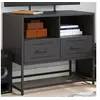Image de Meuble TV noir 68x39x60,5 cm acier, support TV, buffet TV, armoire hifi, banc TV, armoire en métal, meuble 846548