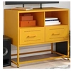 Image de Meuble TV jaune moutarde 68x39x60,5 cm acier, support TV, buffet TV, armoire hifi, banc TV, armoire en métal, meuble 846551
