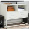 Image de Meuble TV blanc 68x39x60,5 cm acier, support TV, buffet TV, armoire hifi, banc TV, armoire en métal, meuble 846553