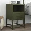 Image de Table de chevet vert olive 36x39x60,5 cm acier