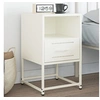 Image de Table de chevet blanc 36x39x60,5 cm acier, armoire, armoire latérale, meuble de chambre à coucher, table de chevet, 846564