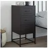 Image de Table de chevet noir 36x39x78 cm acier, armoire, armoire latérale, meuble de chambre à coucher, table de chevet, 846578