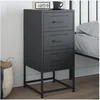 Image de Table de chevet anthracite 36x39x78 cm acier