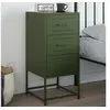 Image de Table de chevet vert olive 36x39x78 cm acier