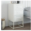 Image de Table de chevet blanc 36x39x78 cm acier, armoire, armoire latérale, meuble de chambre à coucher, table de chevet, 846588