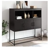 Image de Buffet, Armoire avec Compartiments, Placard avec Porte, Meuble de Rangement Chambre Salon Intérieur, Noir 846590