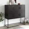 Image de Buffet, Armoire avec Porte, Placard avec Rangement, Organisateur de Salle de Séjour Salon Maison Intérieur, Noir 846596