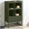 Image de Buffet Haut, Armoire avec Tiroirs et Compartiments, Meuble de Rangement, Organisateur de Salle de Séjour, Vert Olive 846606
