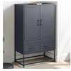 Image de Buffet Haut, Armoire avec Tiroirs, Placard avec Porte, Meuble de Rangement, Organisateur de Salle de Séjour, 846610