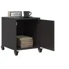Image de Tables de chevet 2 pcs noir 36x39x43,5 cm acier, armoire, armoire latérale, support de téléphone, table de chevet 846615