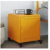 Image de Table de chevet jaune moutarde 36x39x43,5 cm acier, armoire, armoire latérale, support de téléphone, table de chevet 846620