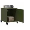 Image de Tables de chevet 2 pcs vert olive 36x39x43,5 cm acier, armoire, armoire latérale, support de téléphone, table de 846623