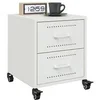 Image de Tables de chevet 2 pcs blanc 36x39x43,5 cm acier, armoire, meubles de chambre à coucher, support de téléphone, 846637